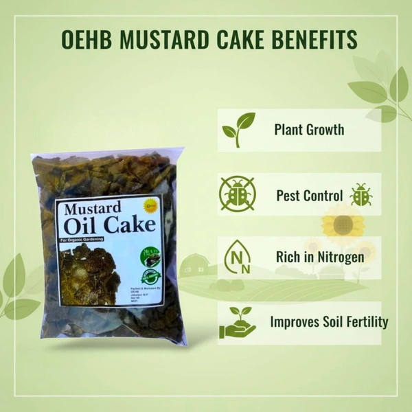 OEHB Organic Bone Meal 900g, neem cake 900g, and Mustard 900g