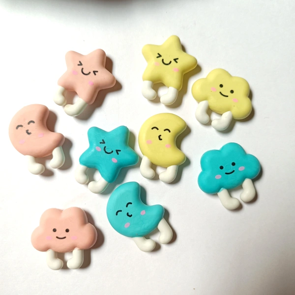 Sun, Moon,  Star Earsers 9 pcs Combo 