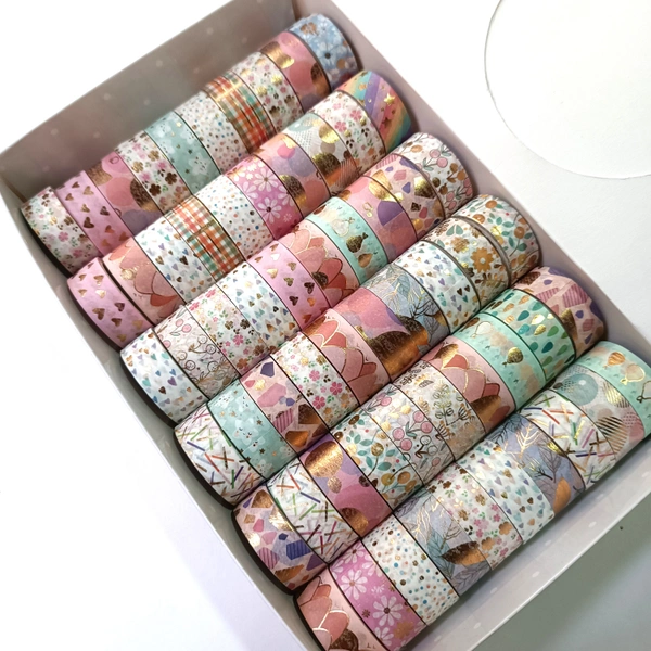 Golden Foiled Washi Tape 5pc Pack 