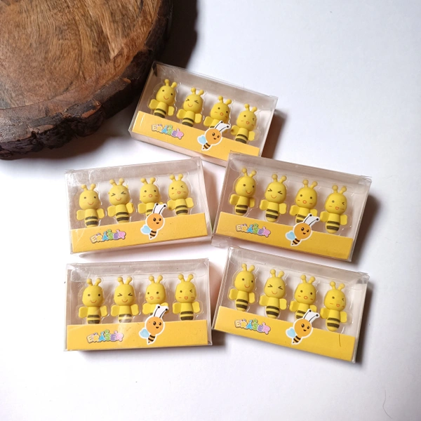 Honey Bee Earser Pack (4pc)