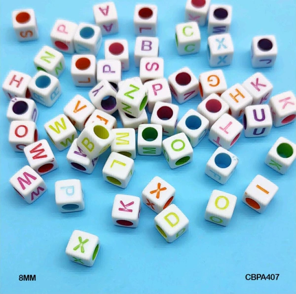 White Alphabet Beads (20grms)