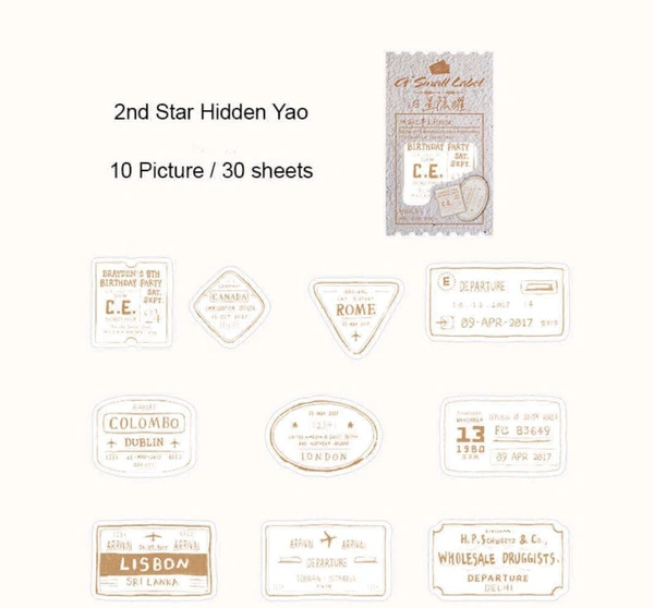 Small Label Cutout Sticker (30pc)