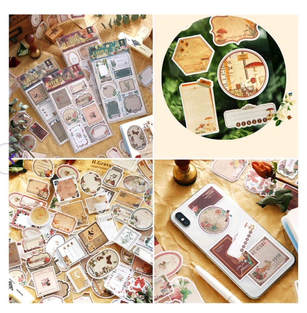 Retro Paper Sticker Cutout (6 Sheets) 