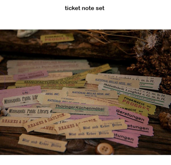 Retro English Sticker Cutput (60pc)