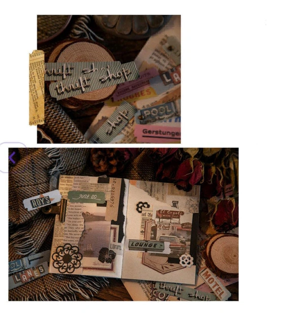 Retro English Sticker Cutput (60pc)