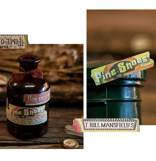 Retro English Sticker Cutput (60pc)