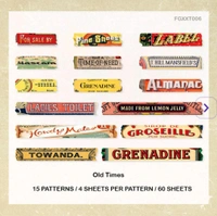 Retro English Sticker Cutput (60pc)