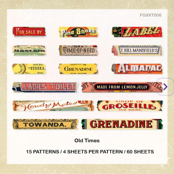 Retro English Sticker Cutput (60pc)