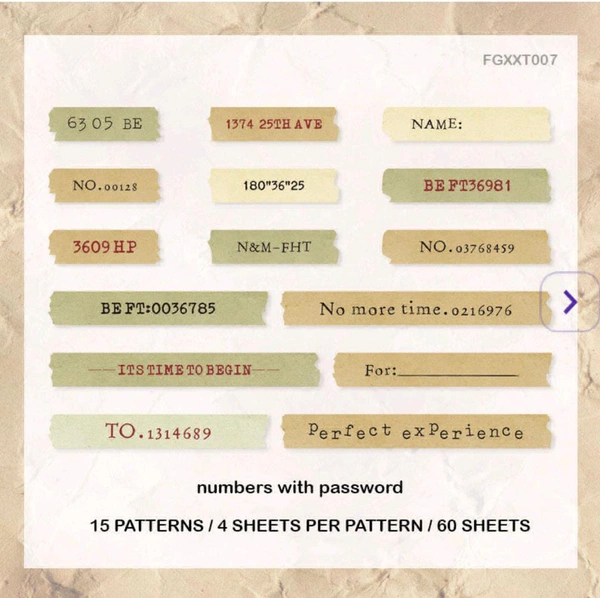 Retro English Sticker Cutput (60pc)