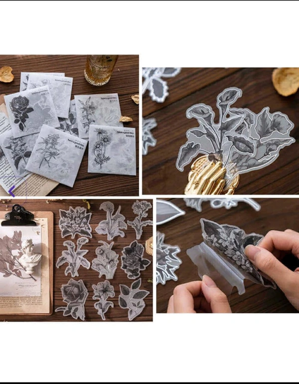 Flower Sticker Silver Hot Border (20pc)