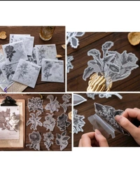 Flower Sticker Silver Hot Border (20pc)