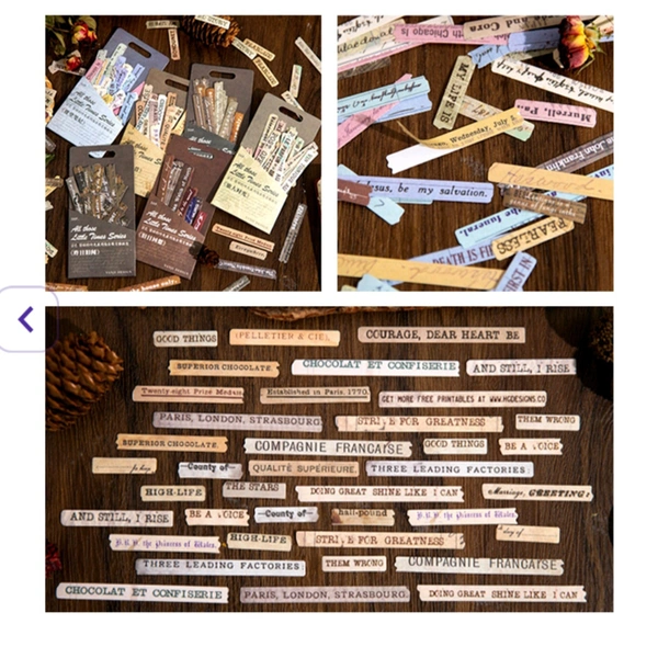 Retro Paper Washi Stickers (50pc Pack) 