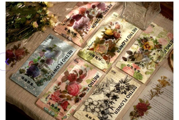 Retro Flower Sticker (60pc) Sunny Flower 