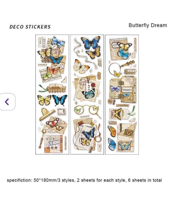 Butterfly Transparent Sticker (6pc) 