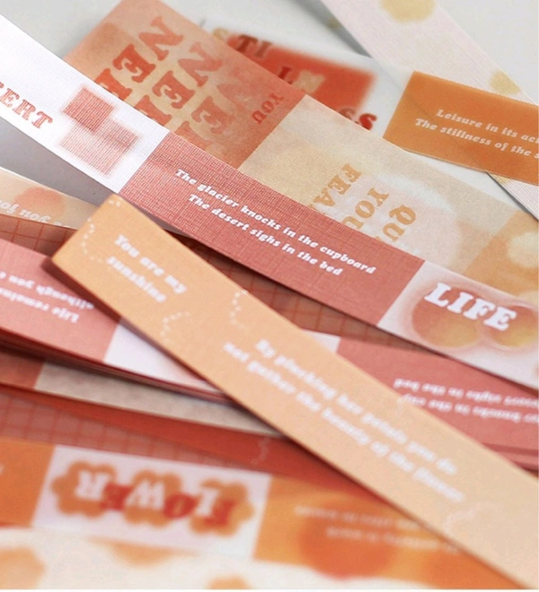 0.036 Pvc Transparent Sticker Pack (45pcs) Peach 