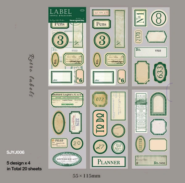 Green Label Sticker 20 Sheets