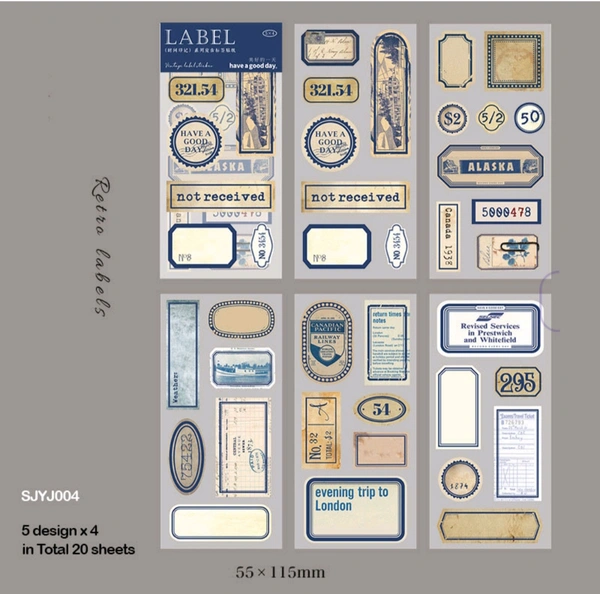 Blue Label Sticker 20 Sheets