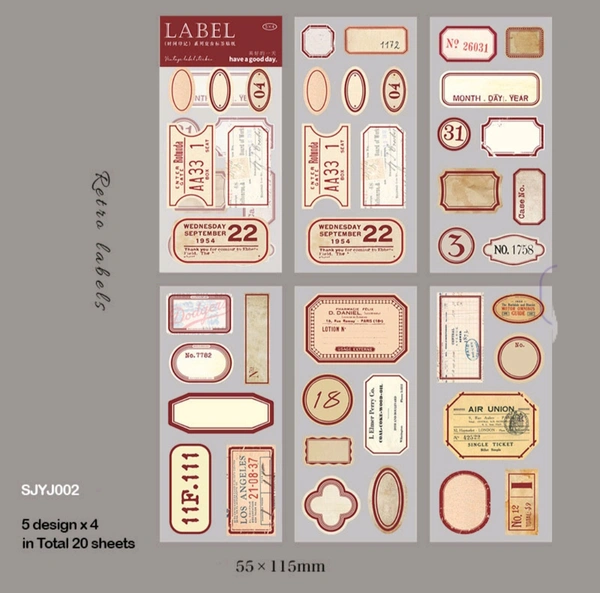 Red Label Sticker 20 Sheets