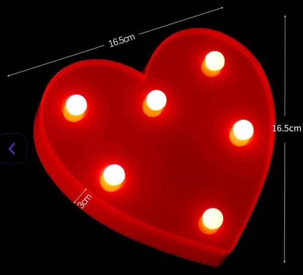 Room Decor Red Heart Battery Operated Light 