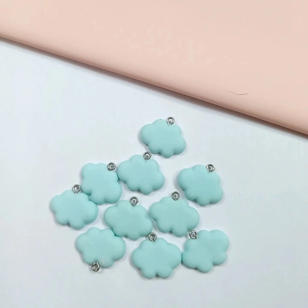 Blue Cloud Pendant Charms 10 Pc Pack 