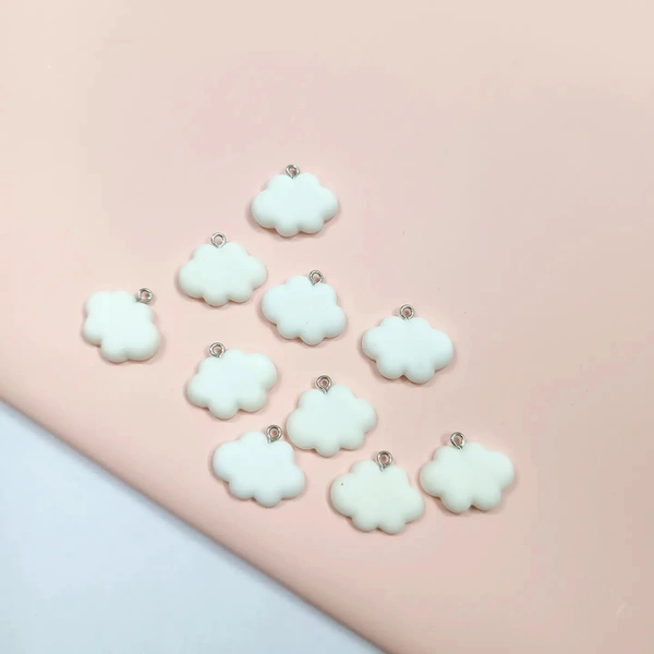 White Cloud Pendant Charms 10 Pc Pack 