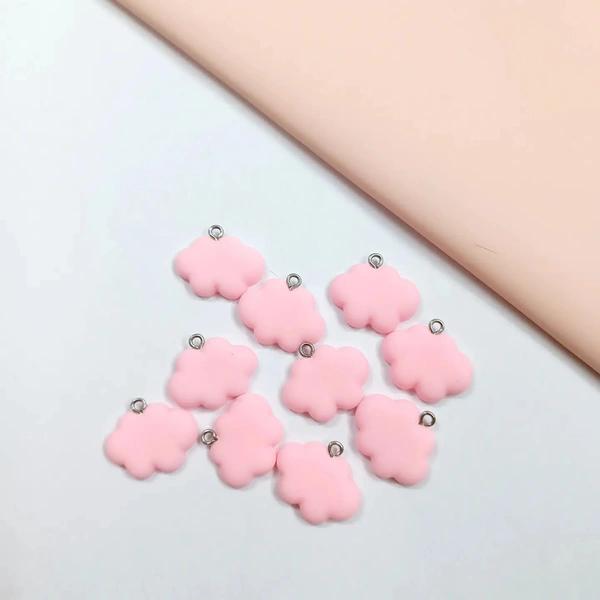 Pink Cloud Pendant Charms 10 Pc Pack 