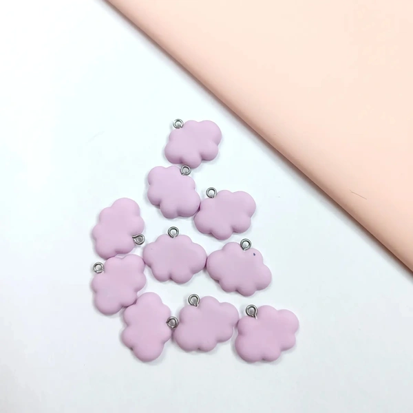 Lavender  Cloud Pendant Charms 10 Pc Pack 