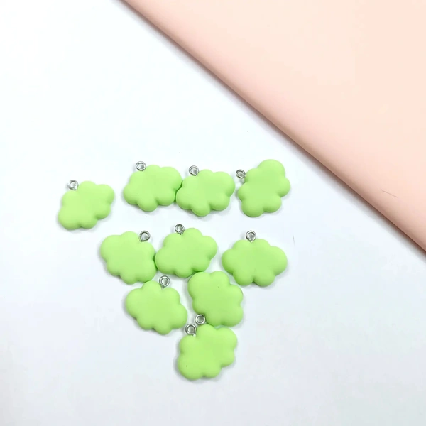 Green  Cloud Pendant Charms 10 Pc Pack 