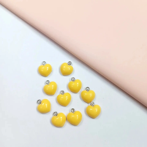 Yellow Heart Pendant 10 Pc Pack 