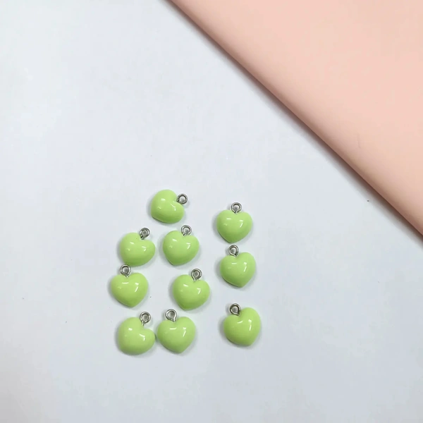 Green Heart Pendant 10 Pc Pack 