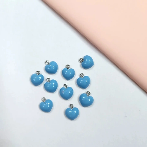 Blue  Heart Pendant 10 Pc Pack 