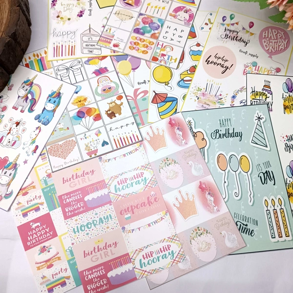 4x6 Inches Birthday Tag Sheets 12 Pcs Combo 