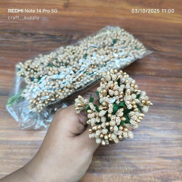Pollen Bunch Of 12 (144 Pc) Golden  - 1.8CM
