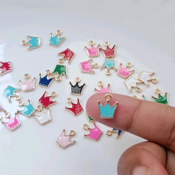 Mix Coloured Crown Charms (10pc 