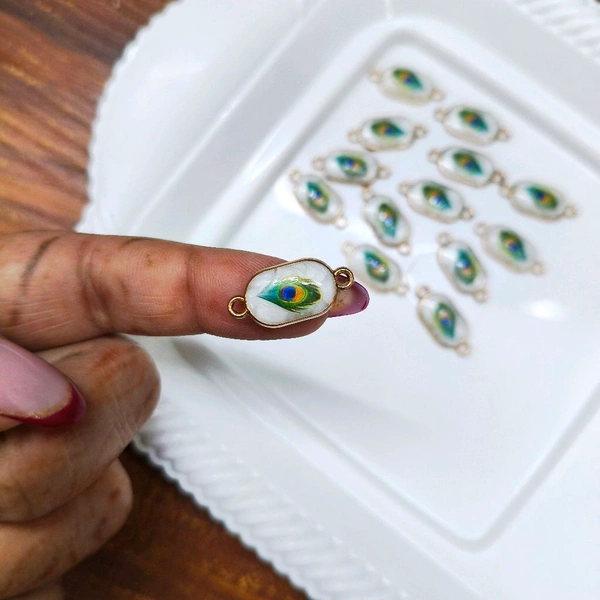 Mor Pankh / Peacock Bracelet Metal Charm Pack Of 5 Pc 