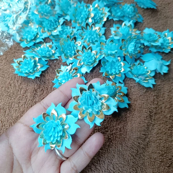 Cloth Artificial flowers (10pc) Light Blue