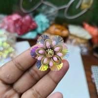 Artifical Holographic Pink Flower Pack Of 10 Pc