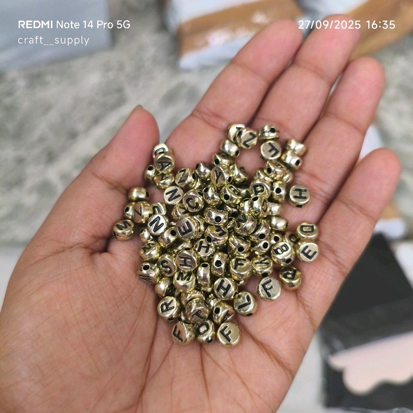 Alphabet Beads Golden  (20grms)