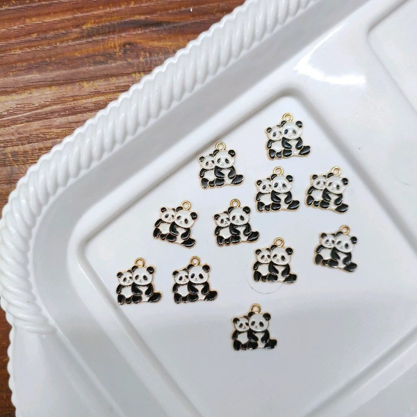 Panda  Metal Charms 10 Pc 