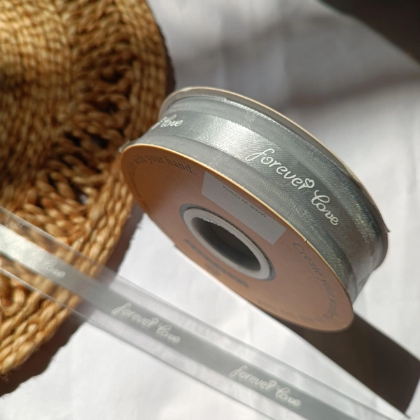 Organza Ribbion Silver 50mtrs 