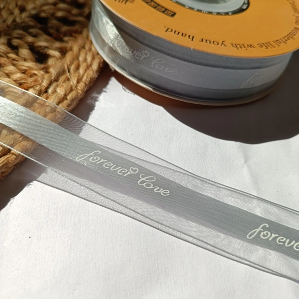 Organza Ribbion Silver 50mtrs 