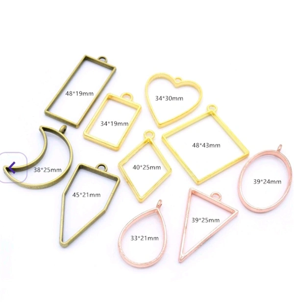 Designer Mix Design  Pendant Bezel 10 Pcs Silver 