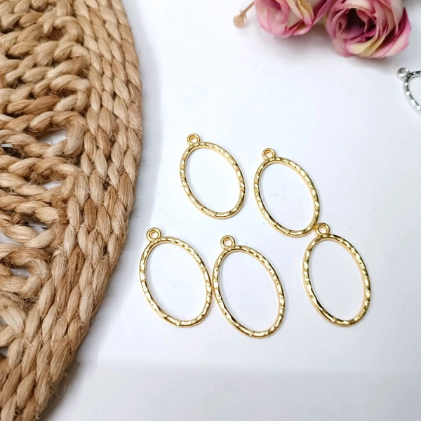 Oval Pendent Bezel 5pc Pack gold 