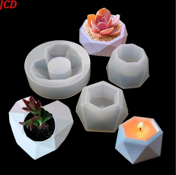 3pc Planter  Candle / Concrete/ Resin Mold 