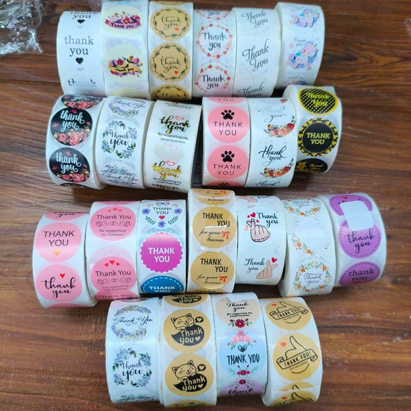 Combo Of 10 Thankyou Tape Rolls  (5000 STICKERS)