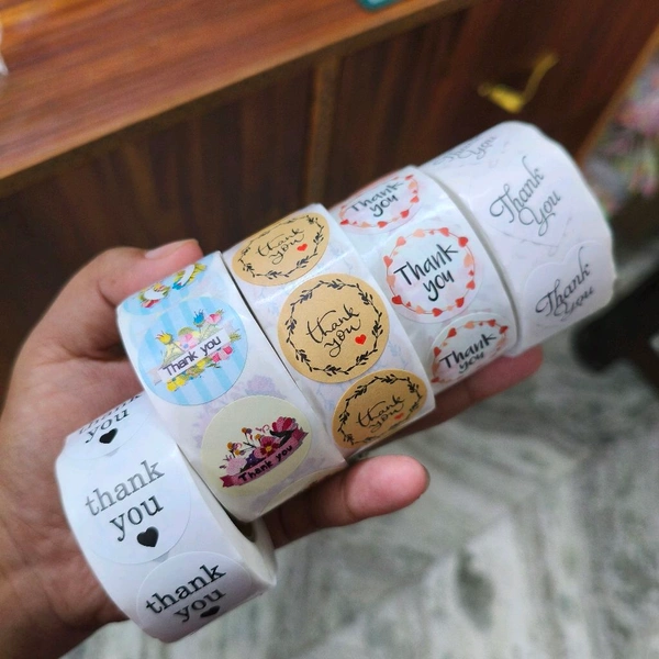 Combo Of 10 Thankyou Tape Rolls  (5000 STICKERS)