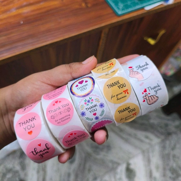 Combo Of 10 Thankyou Tape Rolls  (5000 STICKERS)