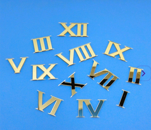 Acrylic Roman Clock Digits Pack Gold