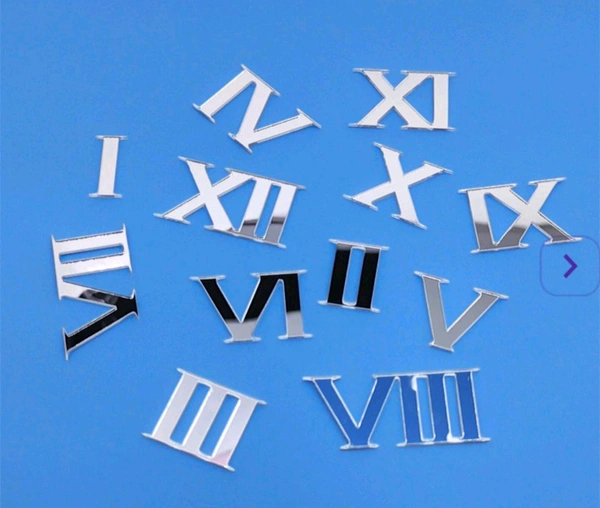Acrylic Roman Clock Digits Pack Silver 