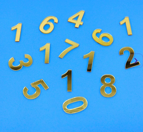 Acrylic Numerical Clock Digits Pack Gold